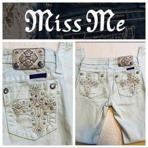 Girls Icy Blue Miss Me Jeans Sz 12 JK5633S4 Skinny